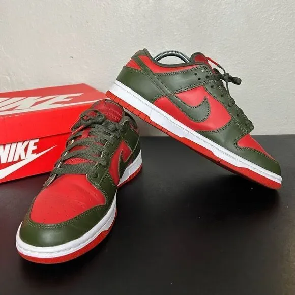 Nike Dunk Low Retro Mystic Red/Cargo Khaki Size 7.5 #DV0833-600